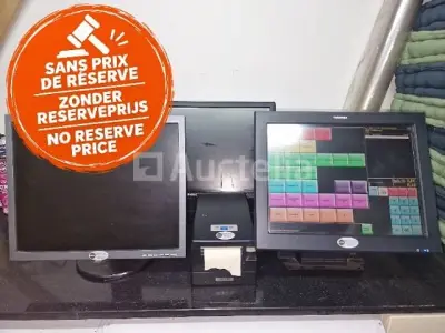 Kassa computer + extra 2 schermen en ticketprinter – kavel bij Auctelia, Malle
