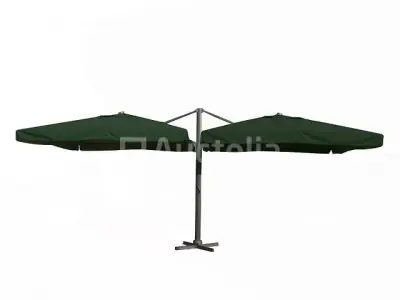Dubbele hangende parasol Donkergroen (2 * 300x400cm) – kavel bij Auctelia, Tholen
