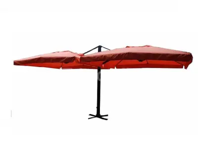 Dubbele hangende parasol Oranje (2 * 300x300cm) – kavel bij Auctelia, Tholen