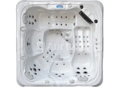 Outdoor Spa 5-persoons 230x230 cm - Sneeuwwit bad / grijze zijkant - Incl. Bluetooth – kavel bij Auctelia, Tholen