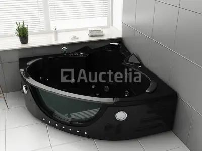 2 Persoons Whirlpool Massagebad - Zwart - Hoekbad - 152x152x62cm – kavel bij Auctelia, Tholen
