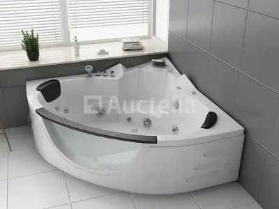 2 Persoons Whirlpool Massagebad - Wit - Hoekbad - 152x152x62cm – kavel bij Auctelia, Tholen