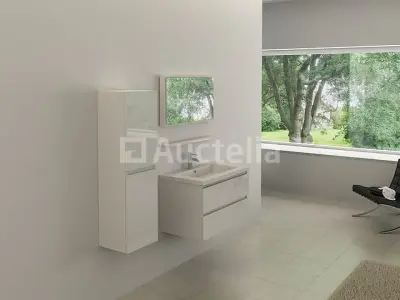 1-persoons badkamermeubel 60 cm hoogglans wit - Incl. kraan – kavel bij Auctelia, Tholen