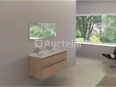 Badkamermeubel HAVIK SKY | 120 cm | witte wasbak | Incl. kranen – kavel bij Auctelia, Tholen