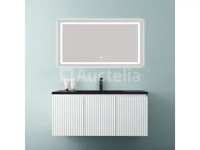 1-persoons badkamermeubel 100 cm wit - Incl. kraan – kavel bij Auctelia, Tholen