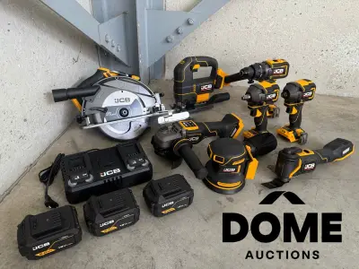 JCB 12-delige set accugereedschappen – kavel bij Dome Auctions, Waasmunster