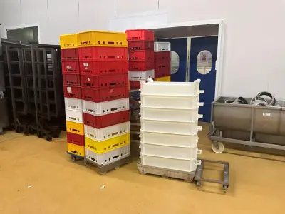 Set of 55 small plastic crates – kavel bij Dome Auctions, Kingersheim