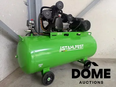 Stahlfest 200 liter 3-cilinder zuigercompressor – kavel bij Dome Auctions, Waasmunster