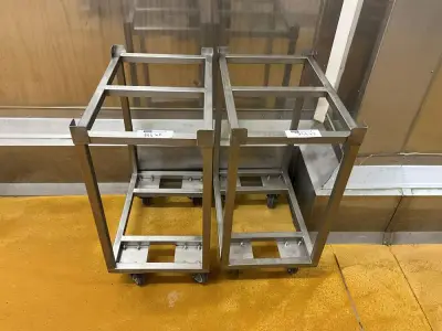 Set of 2 stainless steel carts – kavel bij Dome Auctions, Kingersheim