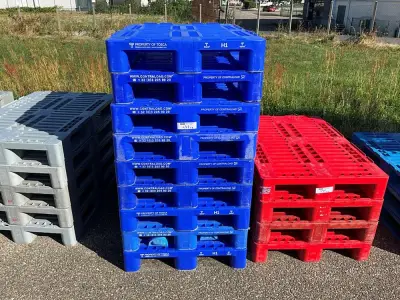 Set of 9 plastic pallets – kavel bij Dome Auctions, Kingersheim