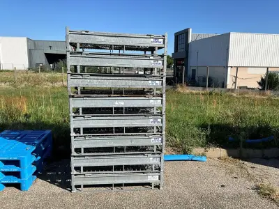 Set of 8 wire mesh pallet crates – kavel bij Dome Auctions, Kingersheim