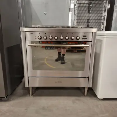 6 pits gasfornuis, Pelgrim Novecento, 0IBS22V, Grijs / Chroom – kavel bij Onlineveilingmeester, Groningen