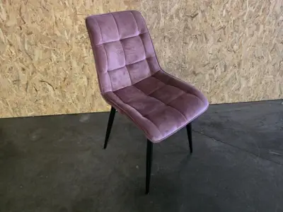 1x Eetkamerstoel MHM3 roze velvet – kavel bij Openbare Verkopen, Pittem