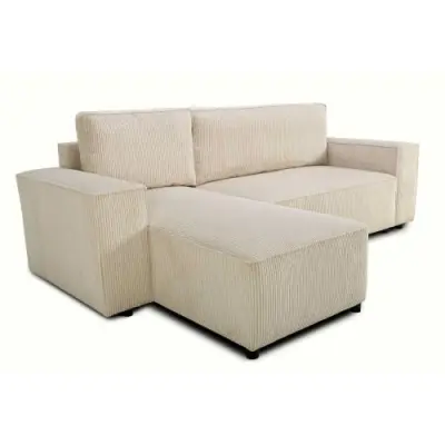 Hoekbank Josh - met opbergruimte - beige ribfluweel – kavel bij Openbare Verkopen, Beveren-Leie