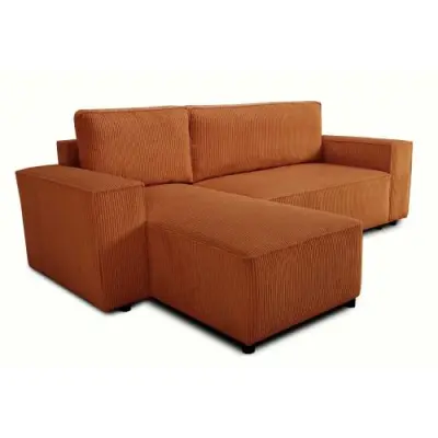 Hoekbank Josh - met opbergruimte - terracotta ribfluweel – kavel bij Openbare Verkopen, Beveren-Leie