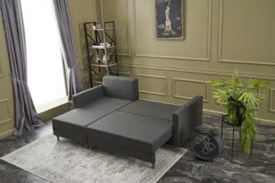 Hoekzetel Balcab Home | 215 x 150 x 80 cm | Antraciet – kavel bij Openbare Verkopen, Beveren-Leie