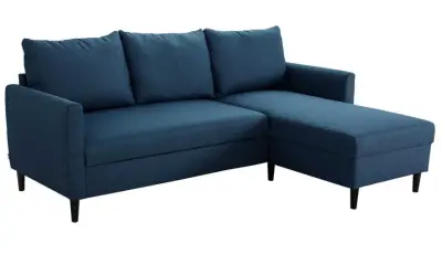 Hoekbank Tweety - 192x137x82cm - marineblauwe stof – kavel bij Openbare Verkopen, Beveren-Leie