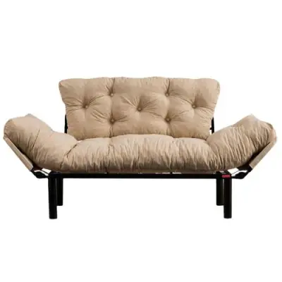 Nitta 2-zits slaapbank | Metalen frame | Crème – kavel bij Openbare Verkopen, Beveren-Leie