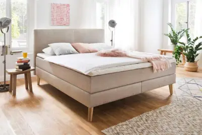 Boxspring Granas 180x200 - beige – kavel bij Openbare Verkopen, Beveren-Leie