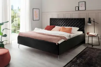 Tweepersoonsbed Janice met opbergruimte 180x200cm - zwart – kavel bij Openbare Verkopen, Beveren-Leie