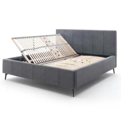 Tweepersoonsbed Lizzie 180x200cm met opbergruimte - antraciet – kavel bij Openbare Verkopen, Beveren-Leie
