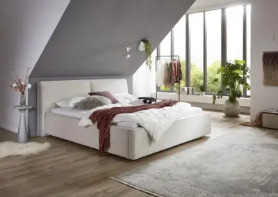 Tweepersoonsbed Mitoma | 160 x 200 cm | Beigekleurig design – kavel bij Openbare Verkopen, Beveren-Leie