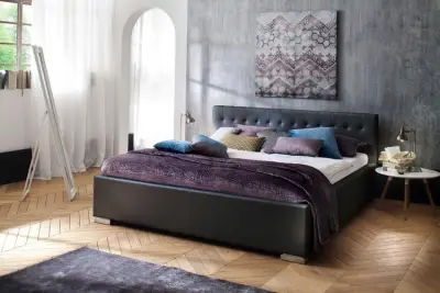 Bed Delphine 140x200 - zwart – kavel bij Openbare Verkopen, Beveren-Leie