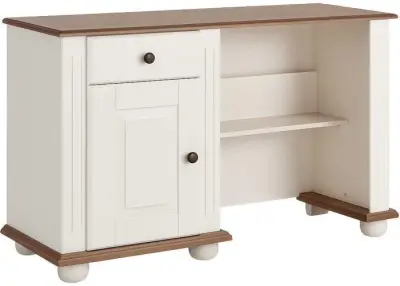 Bureau Laurel 120cm - wit/bruin – kavel bij Openbare Verkopen, Beveren-Leie
