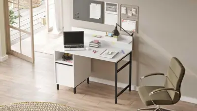 On16 Bureau | 100% MELAMINE | Wit – kavel bij Openbare Verkopen, Beveren-Leie