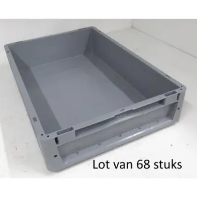 Lot van 68 Euronorm stapelbakken NE 6412 – kavel bij Openbare Verkopen, Gullegem