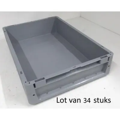 Lot van 34 Euronorm stapelbakken NE 6412 – kavel bij Openbare Verkopen, Gullegem