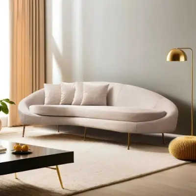 Eses 3-zitsbank | BEUKENHOUT / SPAANPLAAT | Beige – kavel bij Openbare Verkopen, Beveren-Leie