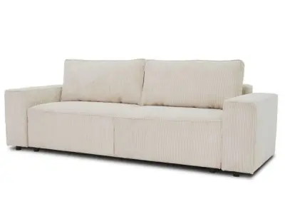 3-zitsbank Josh - met opbergruimte - beige ribfluweel – kavel bij Openbare Verkopen, Beveren-Leie