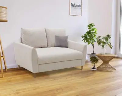 2-zitsbank Lino - beige stof – kavel bij Openbare Verkopen, Beveren-Leie