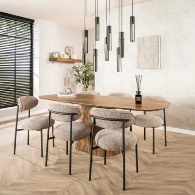 Wave Eettafel 215cm - Massief Mangazand – kavel bij Openbare Verkopen, Beveren-Leie
