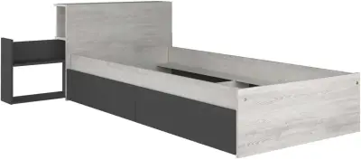 Eenpersoonsbed Kazim 90x200 met opbergruimte - grijs – kavel bij Openbare Verkopen, Beveren-Leie