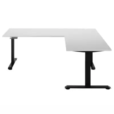 Verstelbaar hoekbureau Ben 185x77x74-125cm - wit/zwart – kavel bij Openbare Verkopen, Beveren-Leie