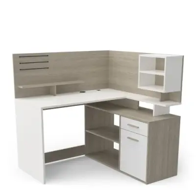 Hoekbureau Malicia | 121,5 x 116,2 x 119,6 cm | Wit – kavel bij Openbare Verkopen, Beveren-Leie