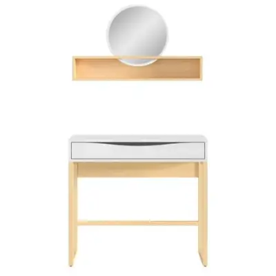 Make-uptafel Vayen 85cm 1 lade - lichte eikdecor/ wit – kavel bij Openbare Verkopen, Beveren-Leie