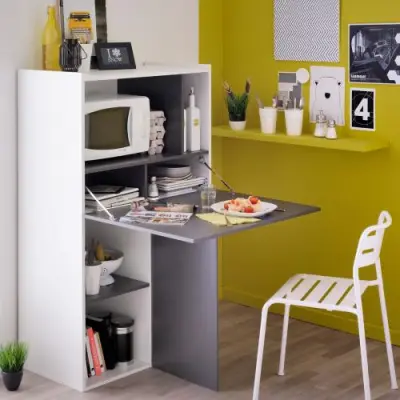 Kast Flip 80cm 2 deuren - grijs/wit – kavel bij Openbare Verkopen, Beveren-Leie