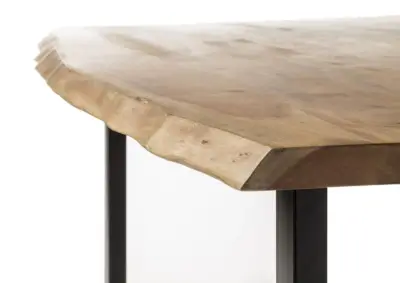 Eettafel Indra rechthoek 180x90cm - Acacia blad en zwarte poten – kavel bij Openbare Verkopen, Beveren-Leie