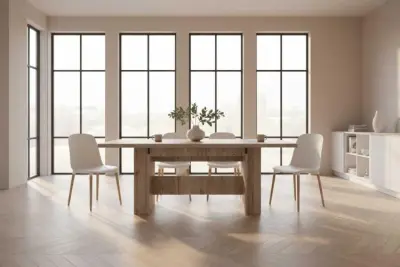 Eettafel Lianna 160/320x90 cm-zandkleurige eik – kavel bij Openbare Verkopen, Beveren-Leie