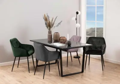 Eettafel Amanda 160x90 - marmer/zwart – kavel bij Openbare Verkopen, Beveren-Leie