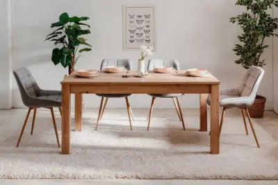 Eettafel Breanna 160/215 x 90 cm-artisanale eik – kavel bij Openbare Verkopen, Beveren-Leie