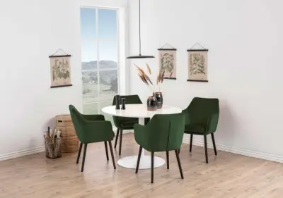 Eettafel Tarro 110cm - wit – kavel bij Openbare Verkopen, Beveren-Leie