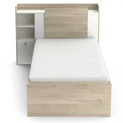 Bed Liva 90 x 190 cm-Kronberg eik/mat wit – kavel bij Openbare Verkopen, Beveren-Leie