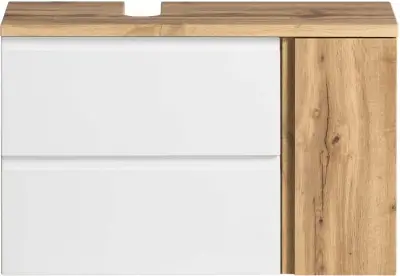 Wastafelkast Varese | 85 x 47 x 56 cm | Wotan Oak / White – kavel bij Openbare Verkopen, Beveren-Leie
