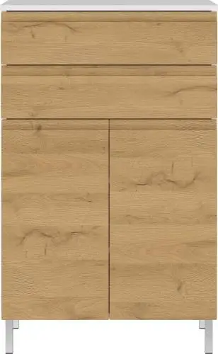 Badkamerkast Torres 60cm met 2 deuren & 2 lades - eikdecor/wit – kavel bij Openbare Verkopen, Beveren-Leie