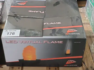 (2x) virtuele ledvlammen Jbsystems – kavel bij Auctim, Aartselaar