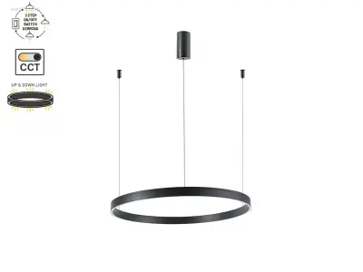 (1 x) 1 x Duora Design Hanglamp Zand Zwart 80cm – kavel bij Auctim, Puurs